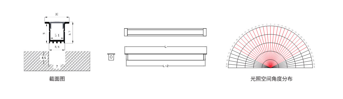 嵌入式线条灯尺寸